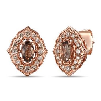  14K Strawberry Gold® Chocolate Quartz® 3/8 cts. Earrings TRMH 32A