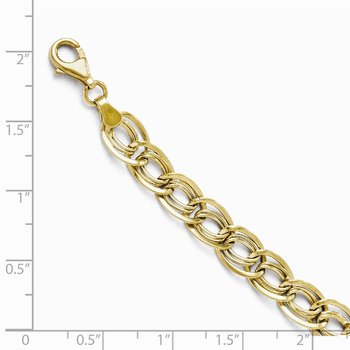 10K Yellow Gold Triple Fancy Link Bracelet 5255