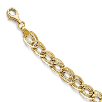 10K Yellow Gold Triple Fancy Link Bracelet 5255