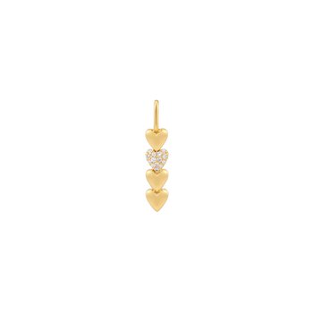 Gold Heart Bar Charm NC048-33G