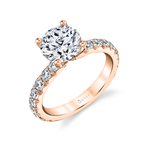 Sylvie Round Cut Classic Wide Band Engagement Ring - Marlise S2793
