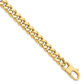 14K 7.0mm Beveled Curb Bracelet LF683-8