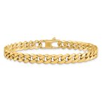 Leslie's 14K 7.0mm Beveled Curb Bracelet LF683-8