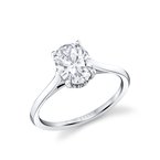 Sylvie Round Cut Solitaire Hidden Halo Engagement Ring - Carter S2683
