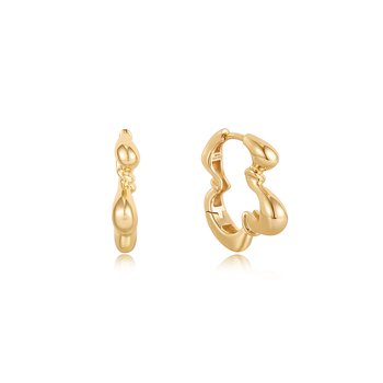 Gold Twisted Wave Hoop Earrings E050-03G