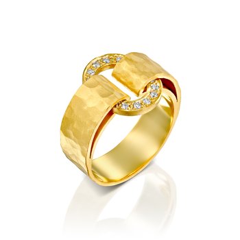 Oval Circle Pave Diamond Ring 4555