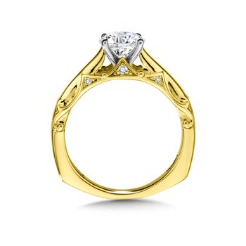 Diamond Solitaire Engagement Ring w/ Stylized Ungergallery R1045Y