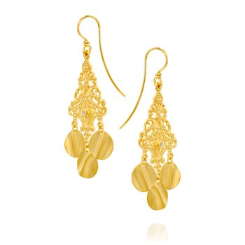 Victoria Filigree Diamond Drop Earrings 2321