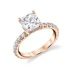 Sylvie Round Cut Classic Wide Band Engagement Ring - Malencia S2993