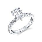 Sylvie Round Cut Classic Wide Band Engagement Ring - Marlise S2793