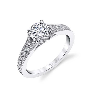 Round Cut Vintage Inspired Engagement Ring - Chereen S1389