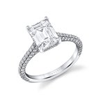 Sylvie Pear Shape Hidden Halo Pave Engagement Ring - Peighton S2433