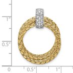 Leslie's Sterling Silver Rhodium-plated Gold-plated CZ Braided Pendant QLF864