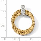 Leslie's Sterling Silver Rhodium-plated Gold-plated CZ Braided Pendant QLF864