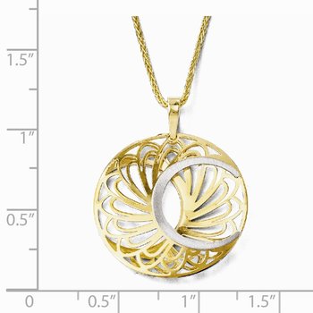 10K Two-tone Polished and Satin Pendant 10LF505