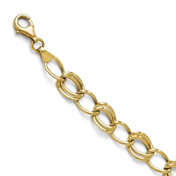 10K Yellow Gold Flat Curb Link Bracelet 5257-7