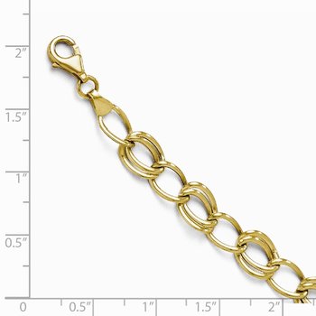 10K Yellow Gold Flat Curb Link Bracelet 5257-7
