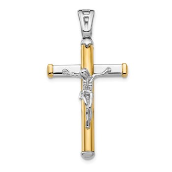 14K Two-tone Polished Crucifix Pendant LF862