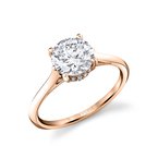 Sylvie Round Cut Solitaire Hidden Halo Engagement Ring - Carter S2683