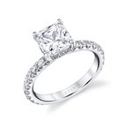 Sylvie Round Cut Classic Wide Band Engagement Ring - Malencia S2993