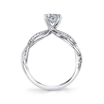 Round Cut Spiral Engagement Ring - Yasmine S1524