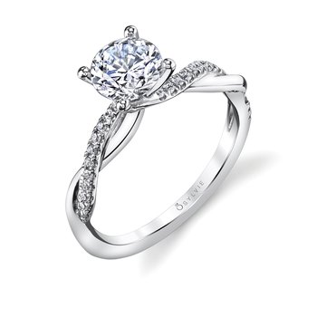 Round Cut Spiral Engagement Ring - Yasmine S1524