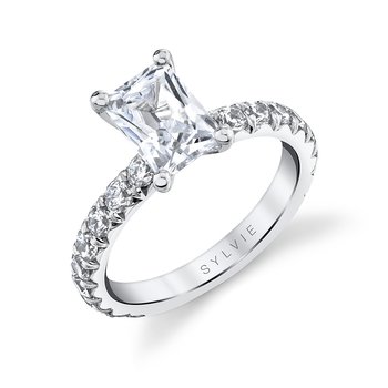 Round Cut Classic Wide Band Engagement Ring - Marlise S2793