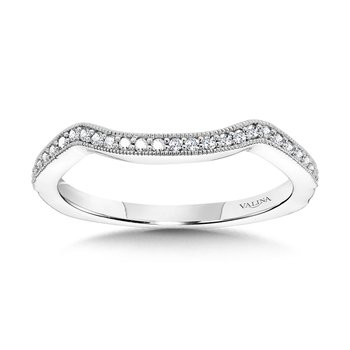 Vintage Milgrain & Filigree Accented Diamond Wedding Band R1169BW