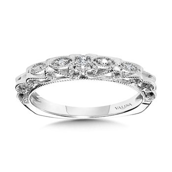 Vintage Milgrain & Filigree Accented Diamond Wedding Band R1167BW
