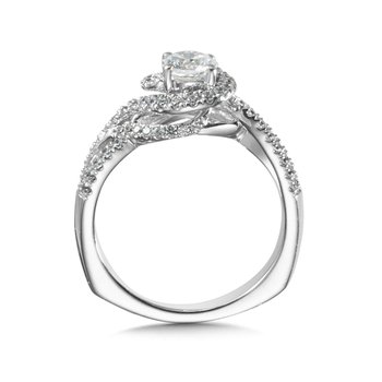 Spiral Shank & Halo Engagement Ring R1004W