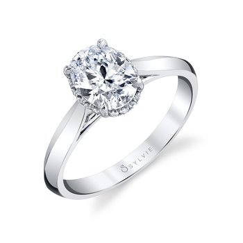 Round Cut Hidden Halo Solitaire Engagement Ring - Fae S2500