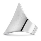 Leslie's Sterling Silver Rhodium-plated Radiant Essence Ring QLR100