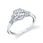 Sylvie Oval Cut Unique Three Stone Engagement Ring - Alina S2609