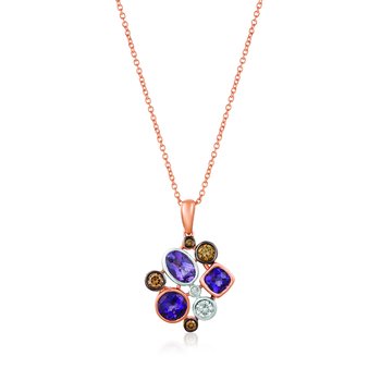  14K Two Tone Gold Grape Amethyst™ 1 cts. Pendant TRGO 63