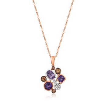  14K Two Tone Gold Grape Amethyst™ 1 cts. Pendant TRGO 63