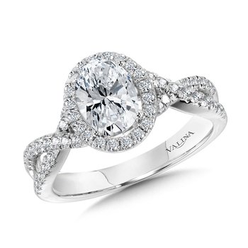 Crisscross Oval Halo Engagement Ring  R1132W-SR