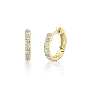 0.12Ct 14K Y/G Diamond Pave Huggie Earring SC55004582V4