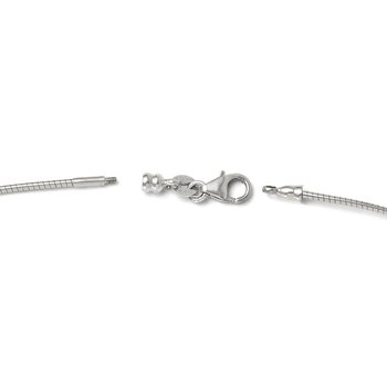 14K White Gold 1.2mm Detachable Clasp Omega Necklace 2783
