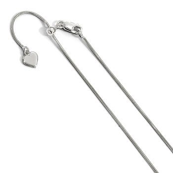 Sterling Silver RH-plated Adjustable Snake Chain Anklet FC21