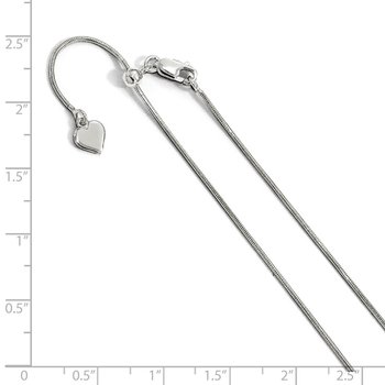 Sterling Silver RH-plated Adjustable Snake Chain Anklet FC21