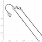 Leslie's Sterling Silver RH-plated Adjustable Snake Chain Anklet FC21