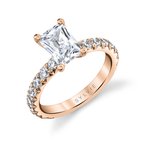Sylvie Round Cut Classic Wide Band Engagement Ring - Marlise S2793