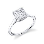 Sylvie Round Cut Solitaire Hidden Halo Engagement Ring - Carter S2683