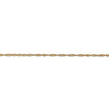 14K 1.3mm Singapore Chain Anklet 503