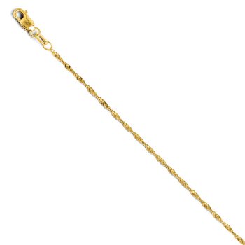 14K 1.3mm Singapore Chain Anklet 503