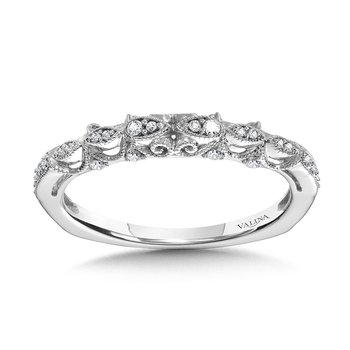 Vintage Milgrain & Filigree Accented Diamond Wedding Band R1156BW