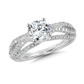 Four-Row Split Shank Diamond Engagement Ring R1057W
