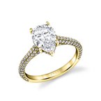 Sylvie Pear Shape Hidden Halo Pave Engagement Ring - Peighton S2433