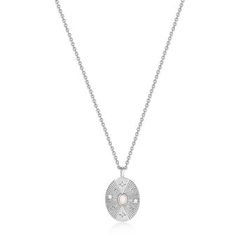 Silver Scattered Stars Kyoto Opal Disc Necklace N034-03H