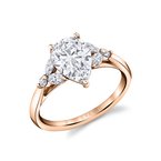 Sylvie Oval Cut Unique Three Stone Engagement Ring - Alina S2609